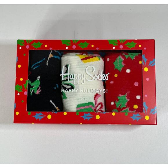 Happy Socks Gift Box 3 Pack Multicolor US M 8 to 12 US W Size 10 to 12 1/2 - Picture 1 of 5